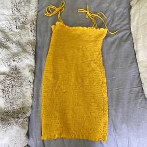 Yellow mini dress